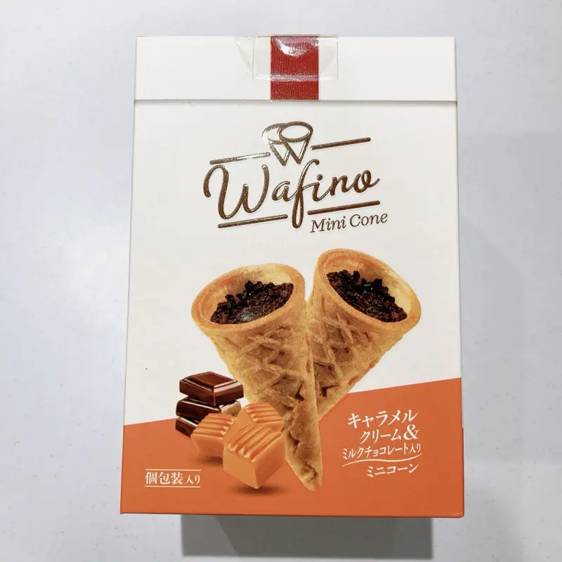 Wafino《キャラメルクリーム＆ミルクチョコレート入り ミニコーン》