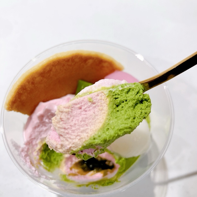 さくらと宇治抹茶の和パフェ